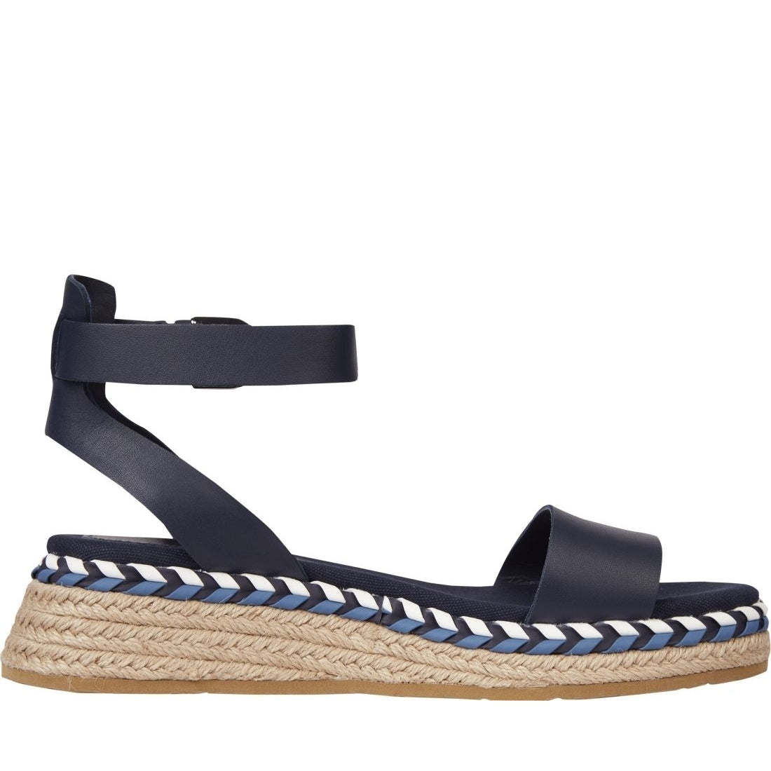 Tommy Hilfiger womens space blue low wedge sandal | Vilbury London