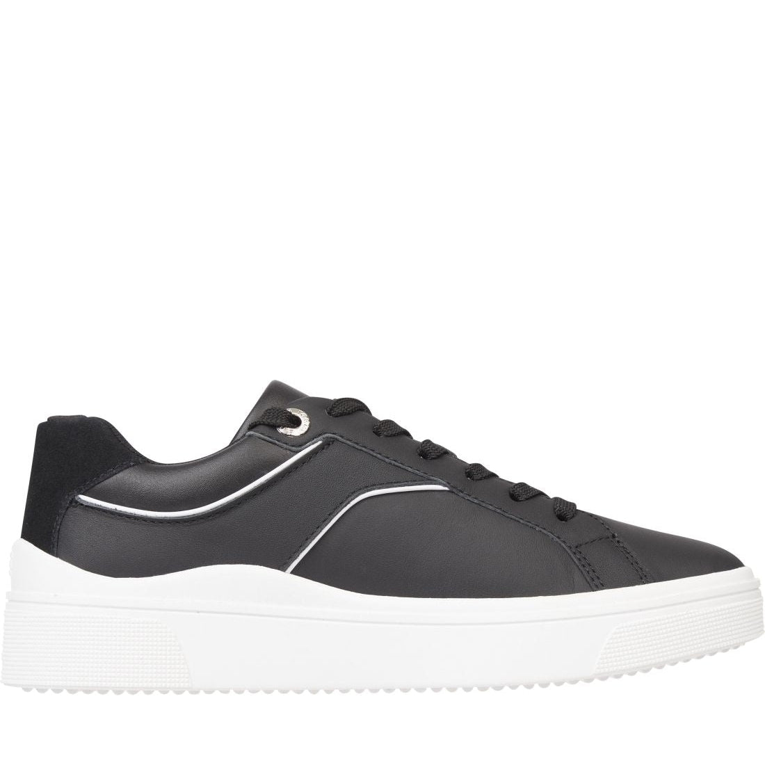 Tommy Hilfiger womens black court sneaker | Vilbury London