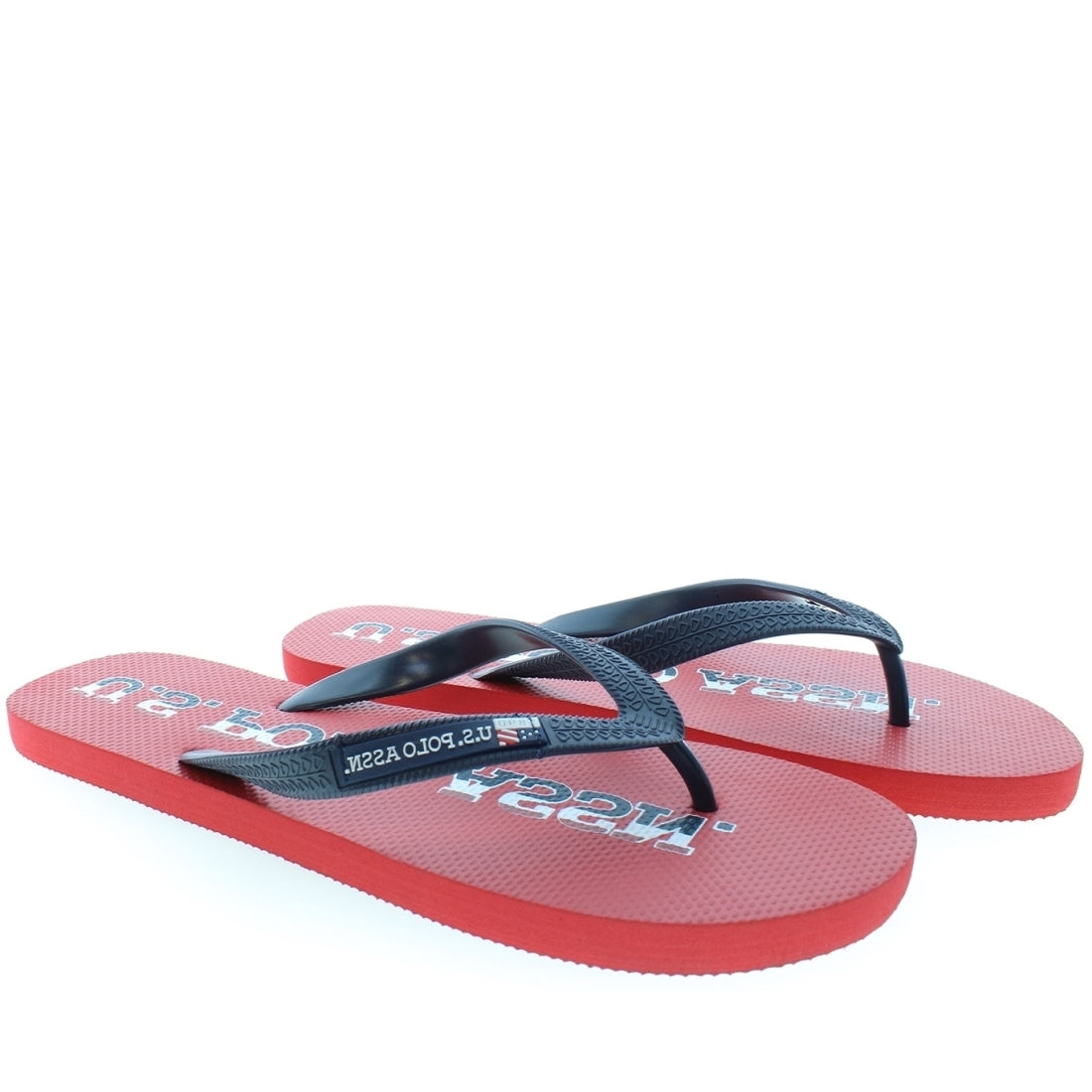 U.S. Polo Assn. Mens Red vaian flip flops | Vilbury London