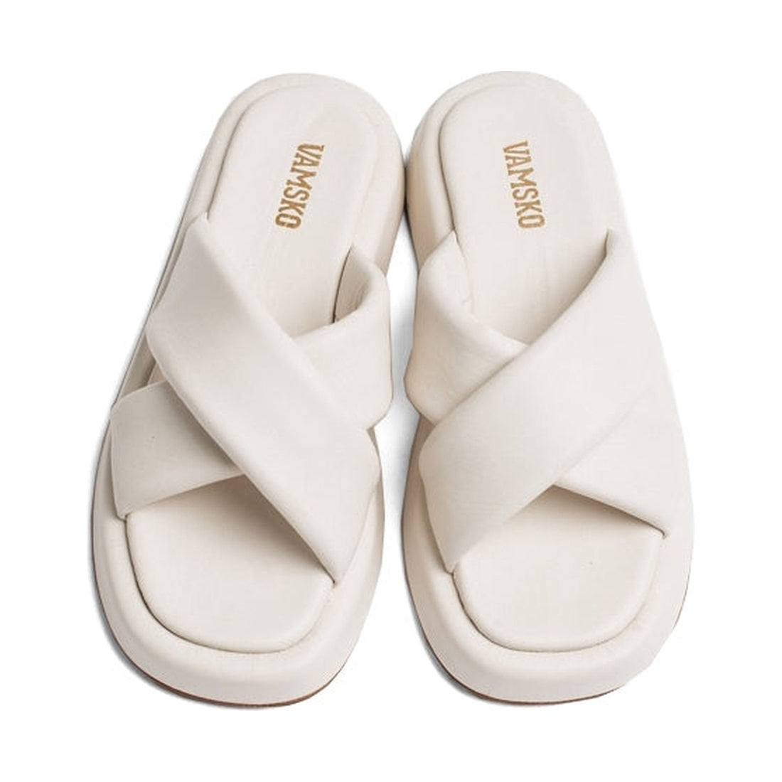 VAMSKO womens nude pillow slippers | Vilbury London