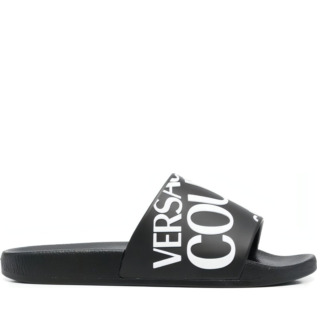 Versace Jeans Couture womens black fondo shelly slippers | Vilbury London