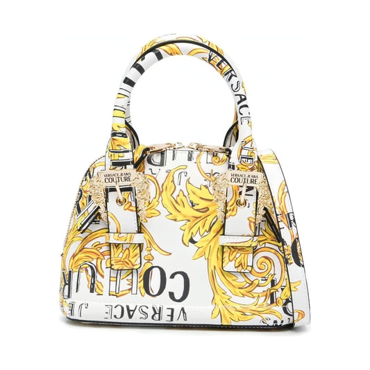 Versace Jeans Couture womens white, gold couture handbag | Vilbury London