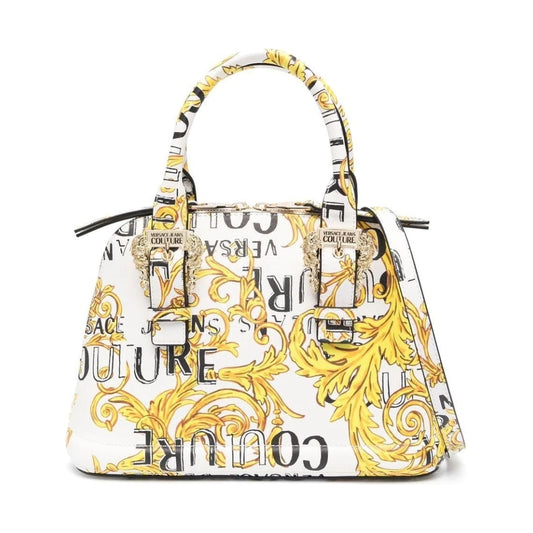 Versace Jeans Couture womens white, gold couture handbag | Vilbury London