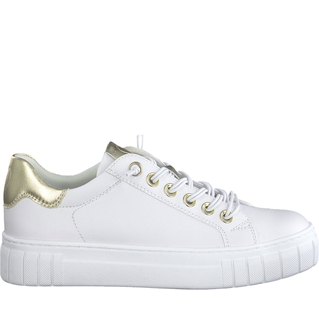 Marco Tozzi womens white leisure closed sport shoe | Vilbury London