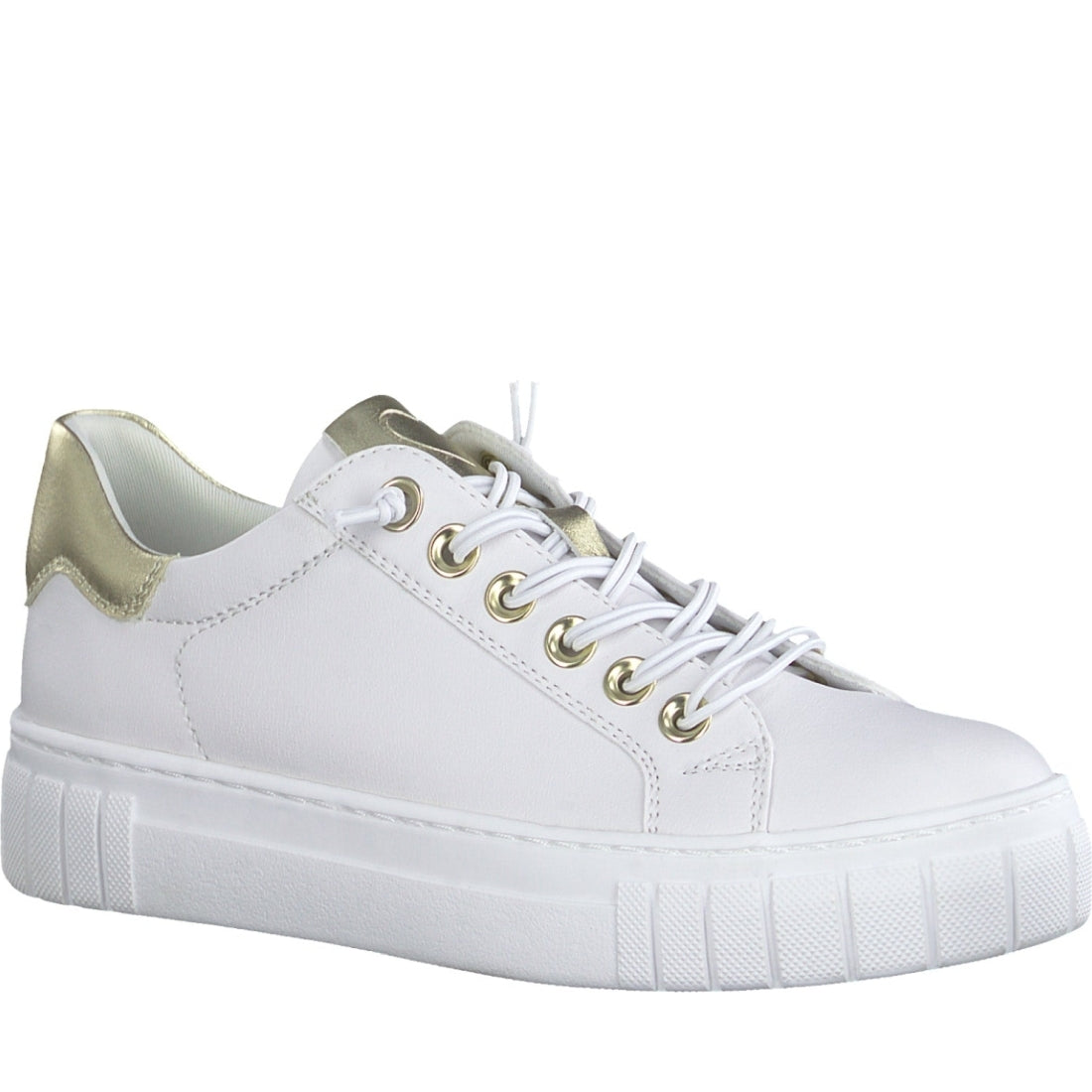 Marco Tozzi womens white leisure closed sport shoe | Vilbury London