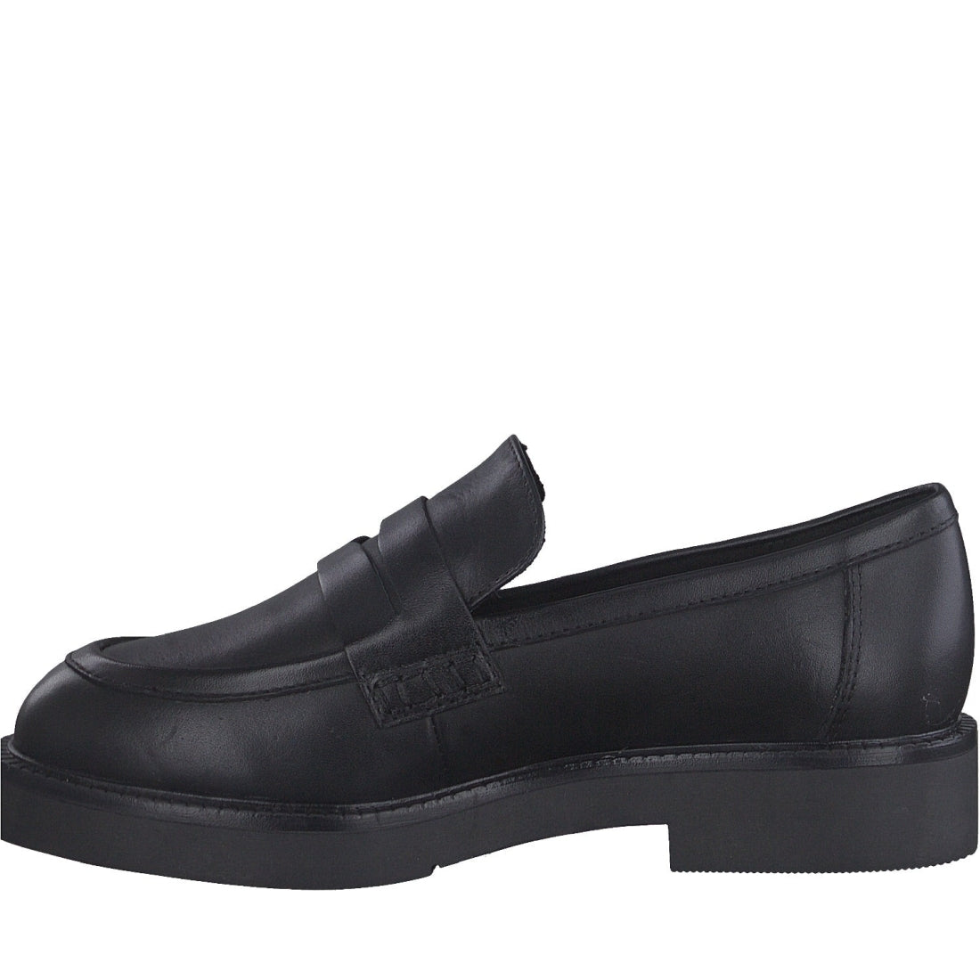 Marco Tozzi womens black casual closed loafers | Vilbury London