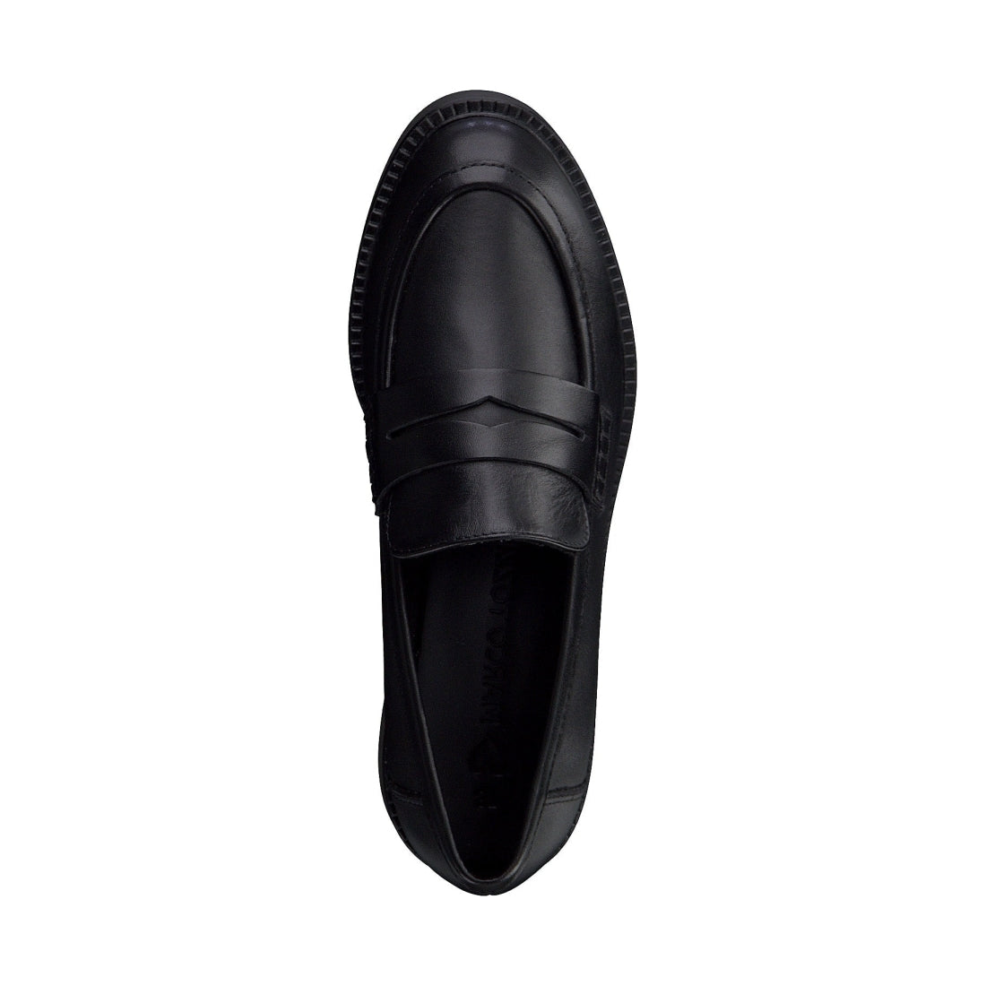 Marco Tozzi womens black casual closed loafers | Vilbury London