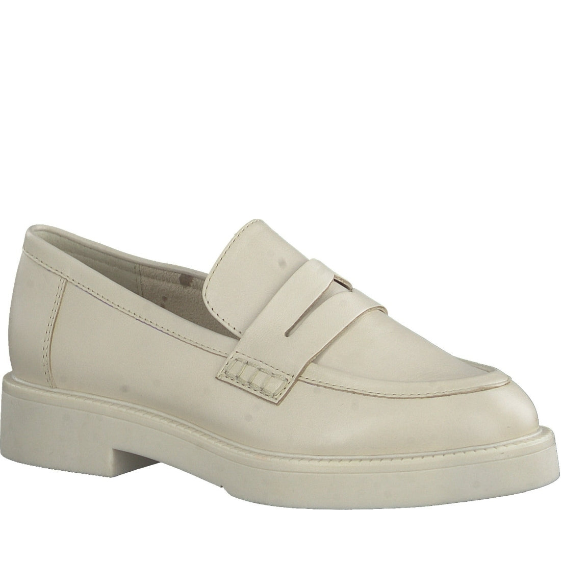 Marco Tozzi womens beige casual closed loafers | Vilbury London