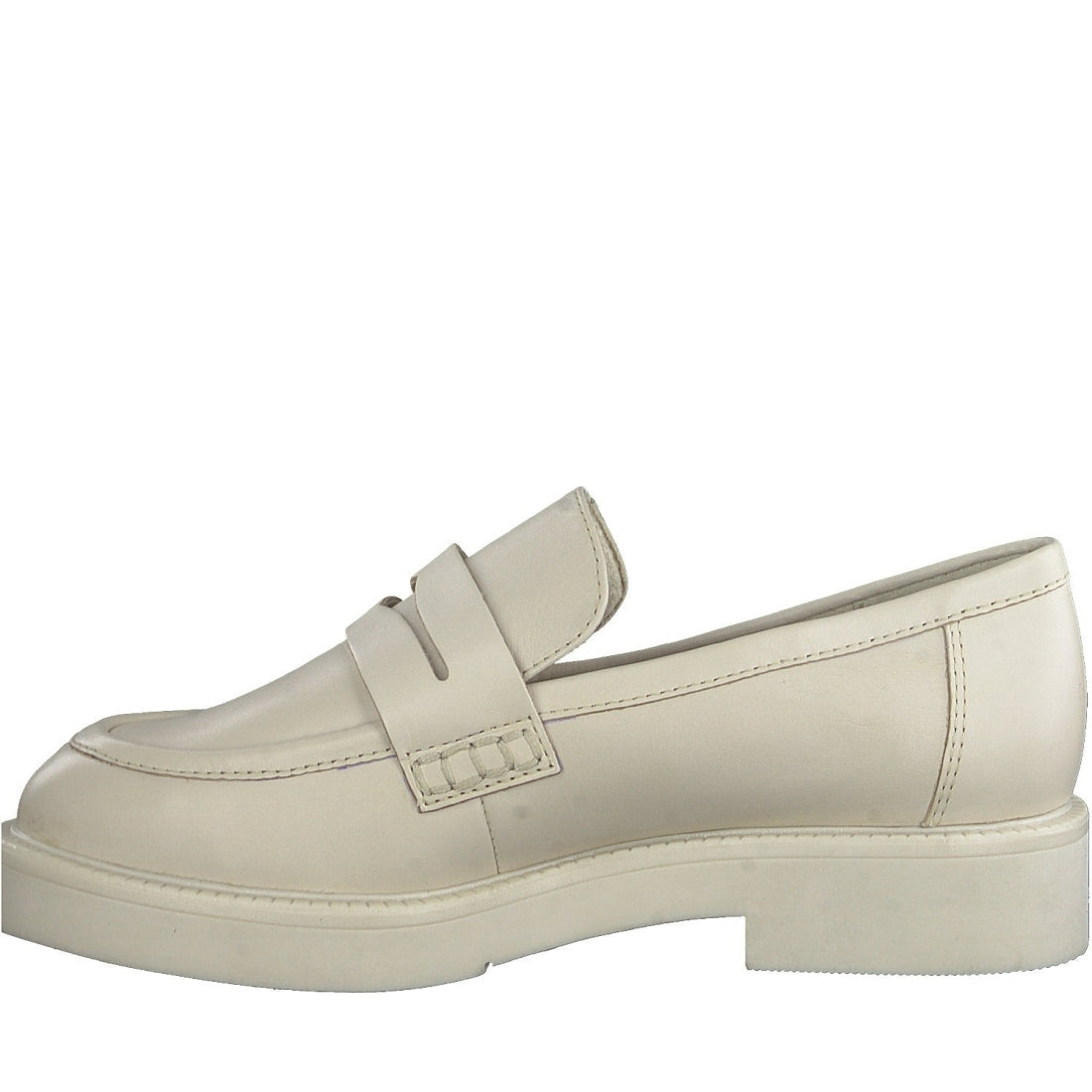 Marco Tozzi womens beige casual closed loafers | Vilbury London