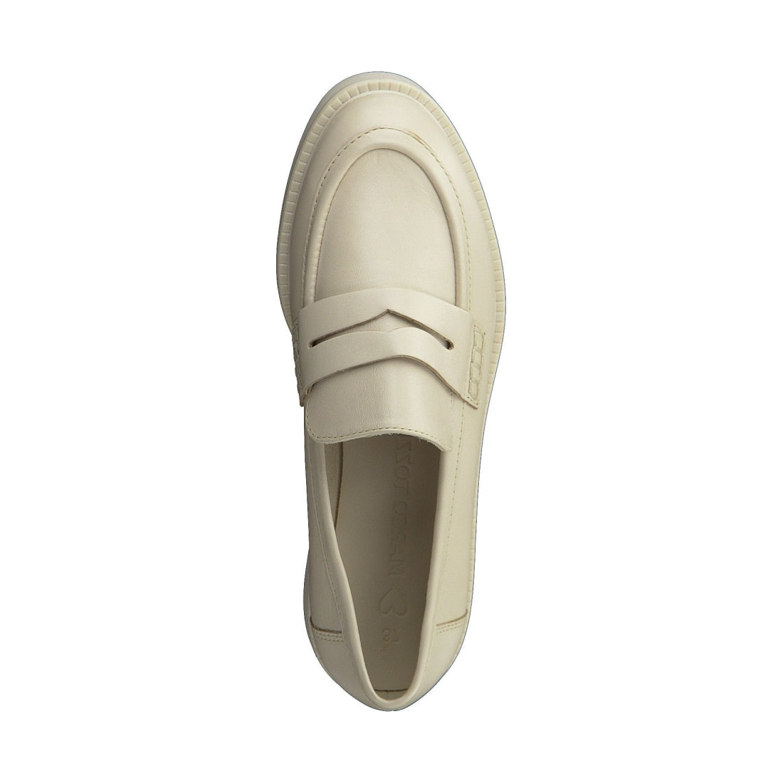 Marco Tozzi womens beige casual closed loafers | Vilbury London