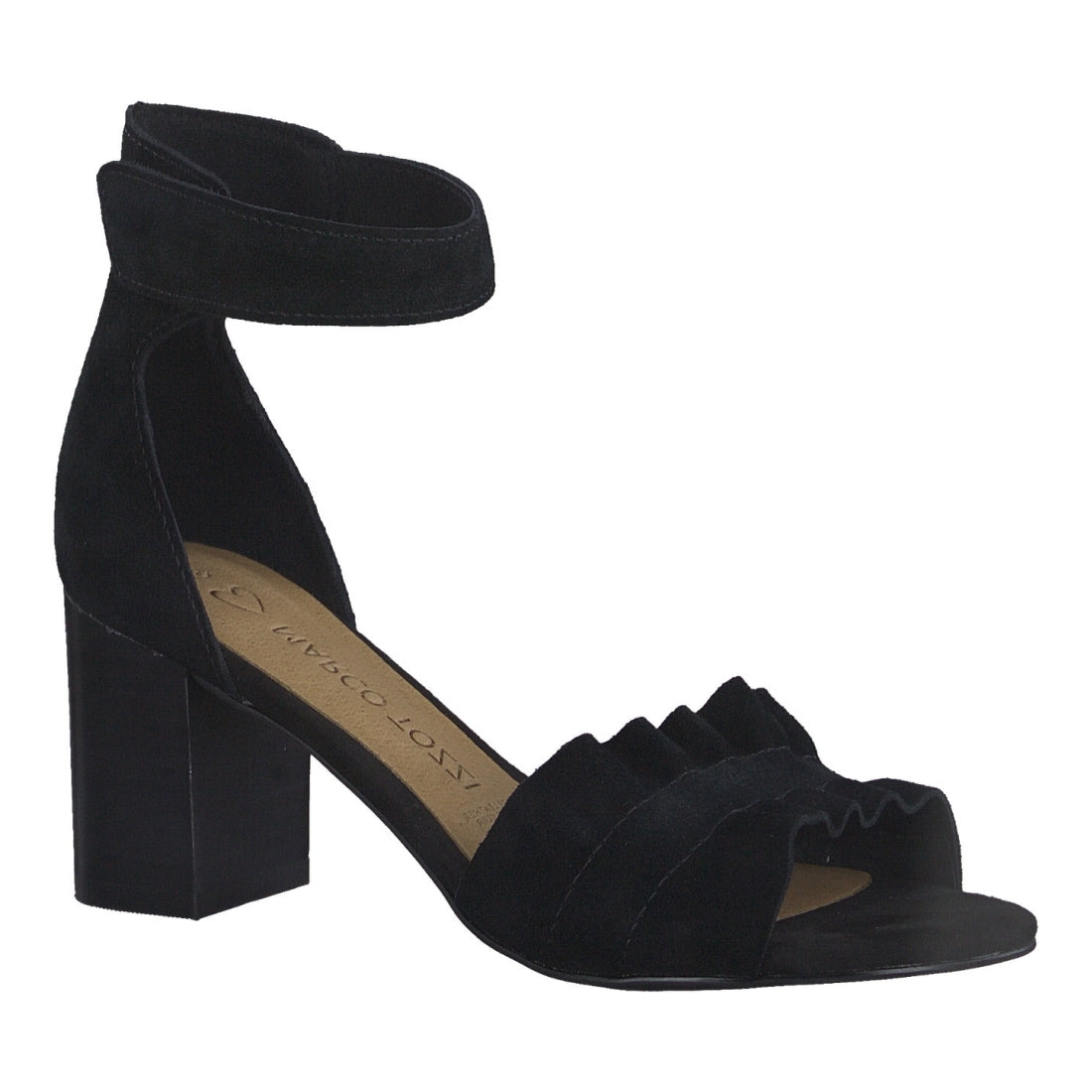 Marco Tozzi womens black elegant part-open sandals | Vilbury London