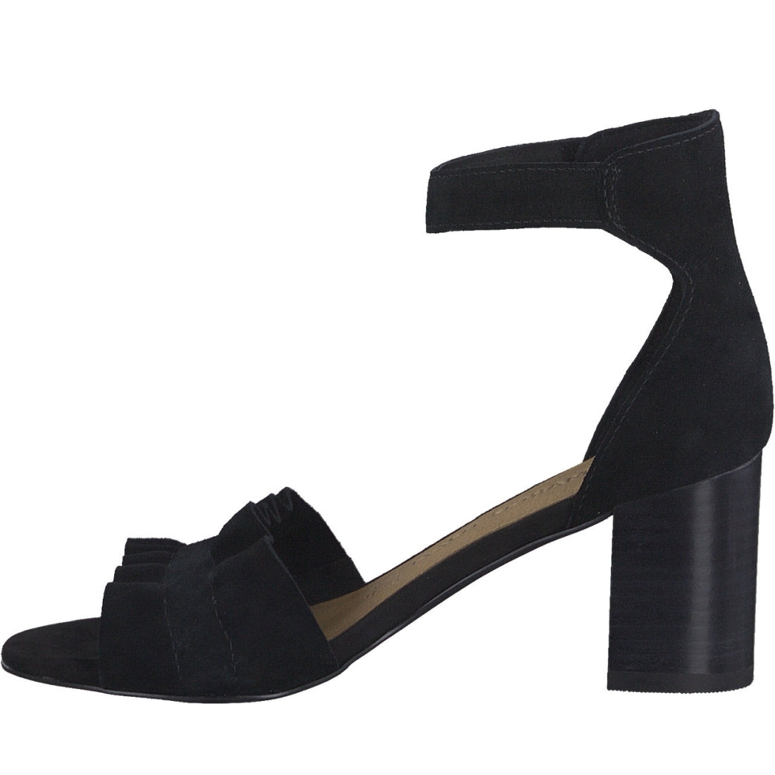 Marco Tozzi womens black elegant part-open sandals | Vilbury London