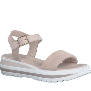 Marco Tozzi womens pink casual open sandals | Vilbury London