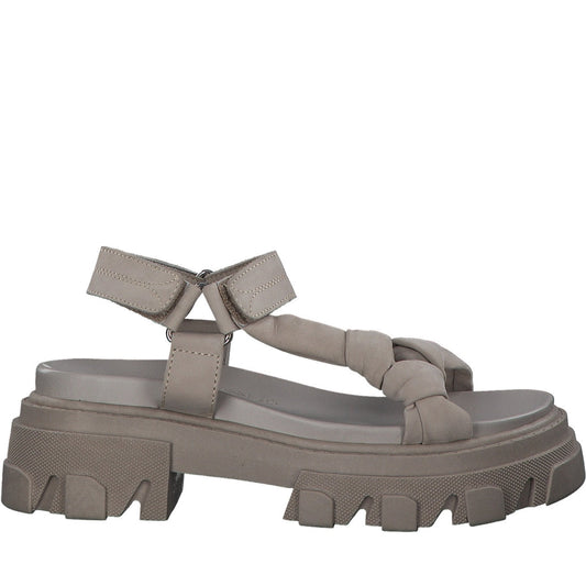 Marco Tozzi womens beige casual open sandals | Vilbury London