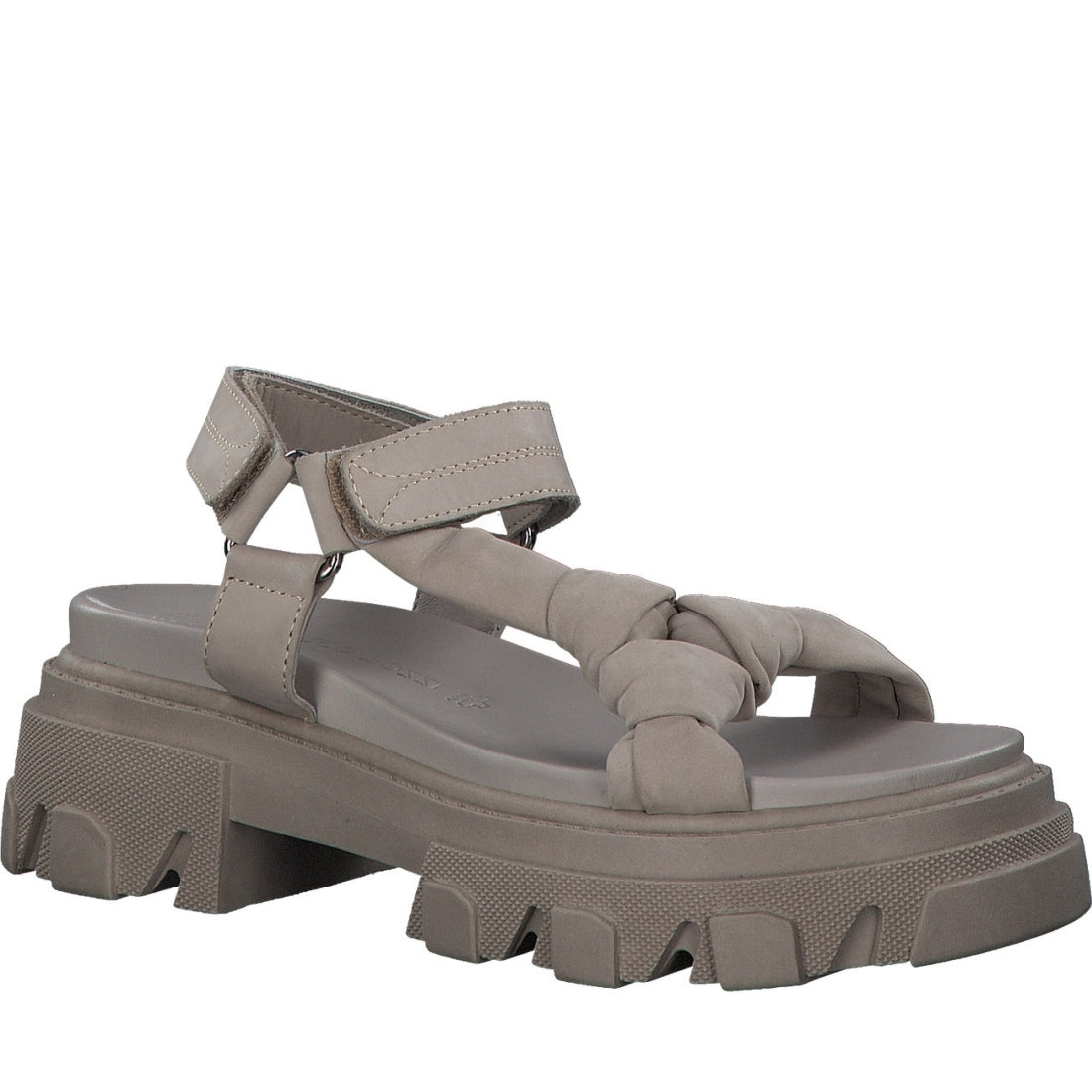 Marco Tozzi womens beige casual open sandals | Vilbury London