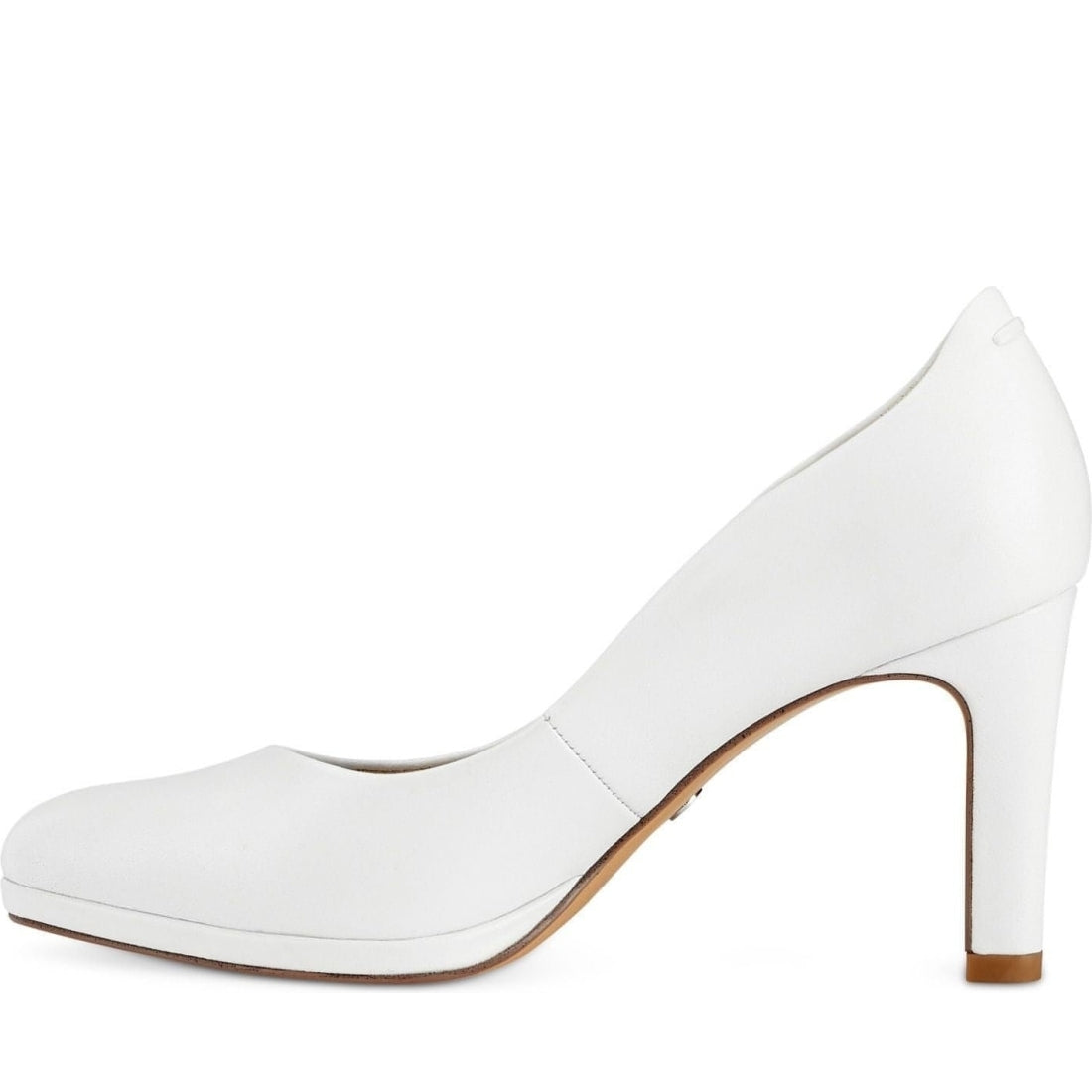 Tamaris womens white leather elegant closed formal | Vilbury London