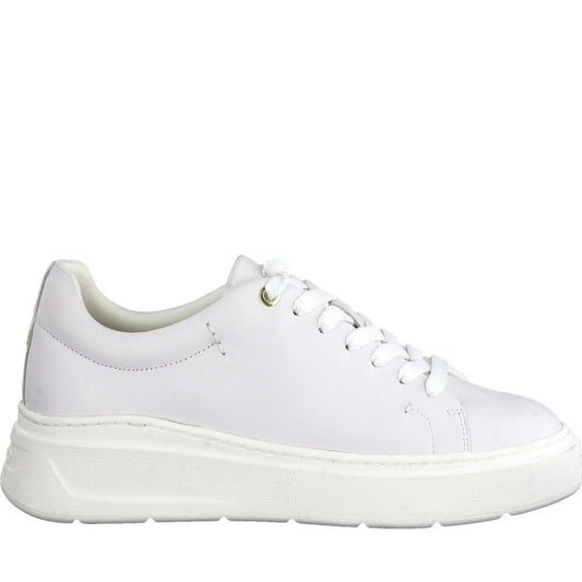 Tamaris womens white uni casual closed sport shoe | Vilbury London