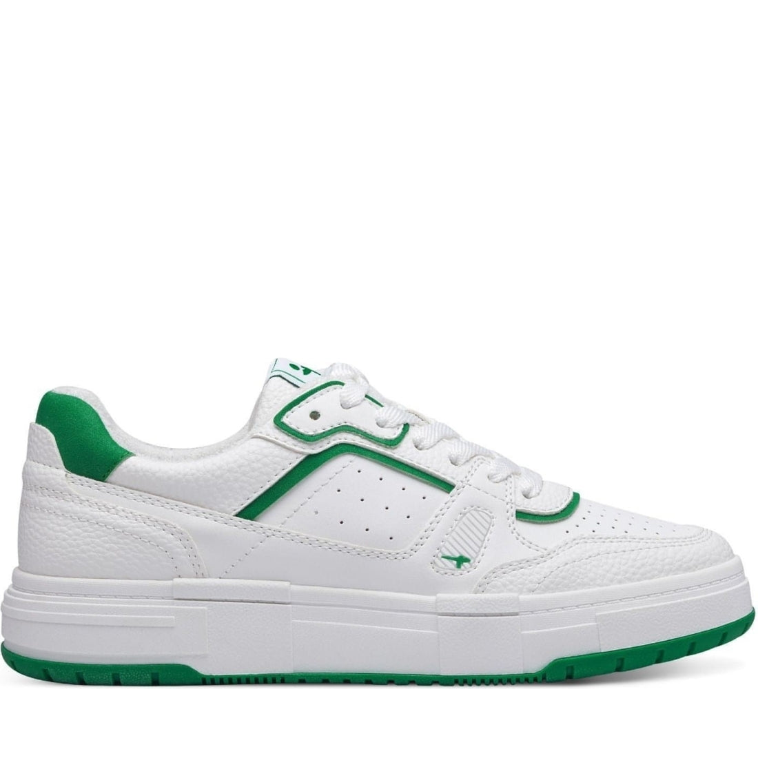 Tamaris womens white, green casual closed sport shoe | Vilbury London