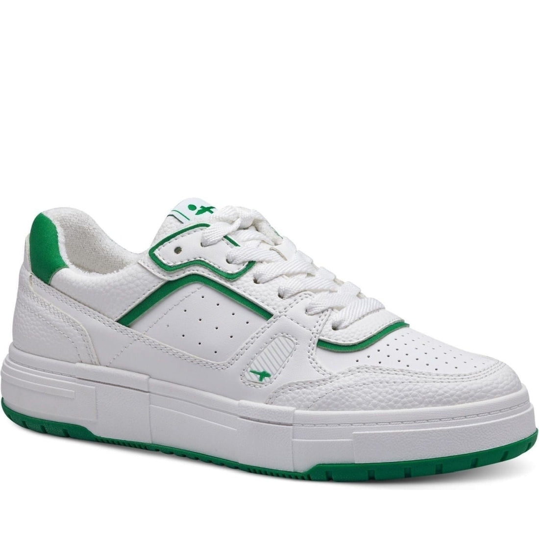 Tamaris womens white, green casual closed sport shoe | Vilbury London