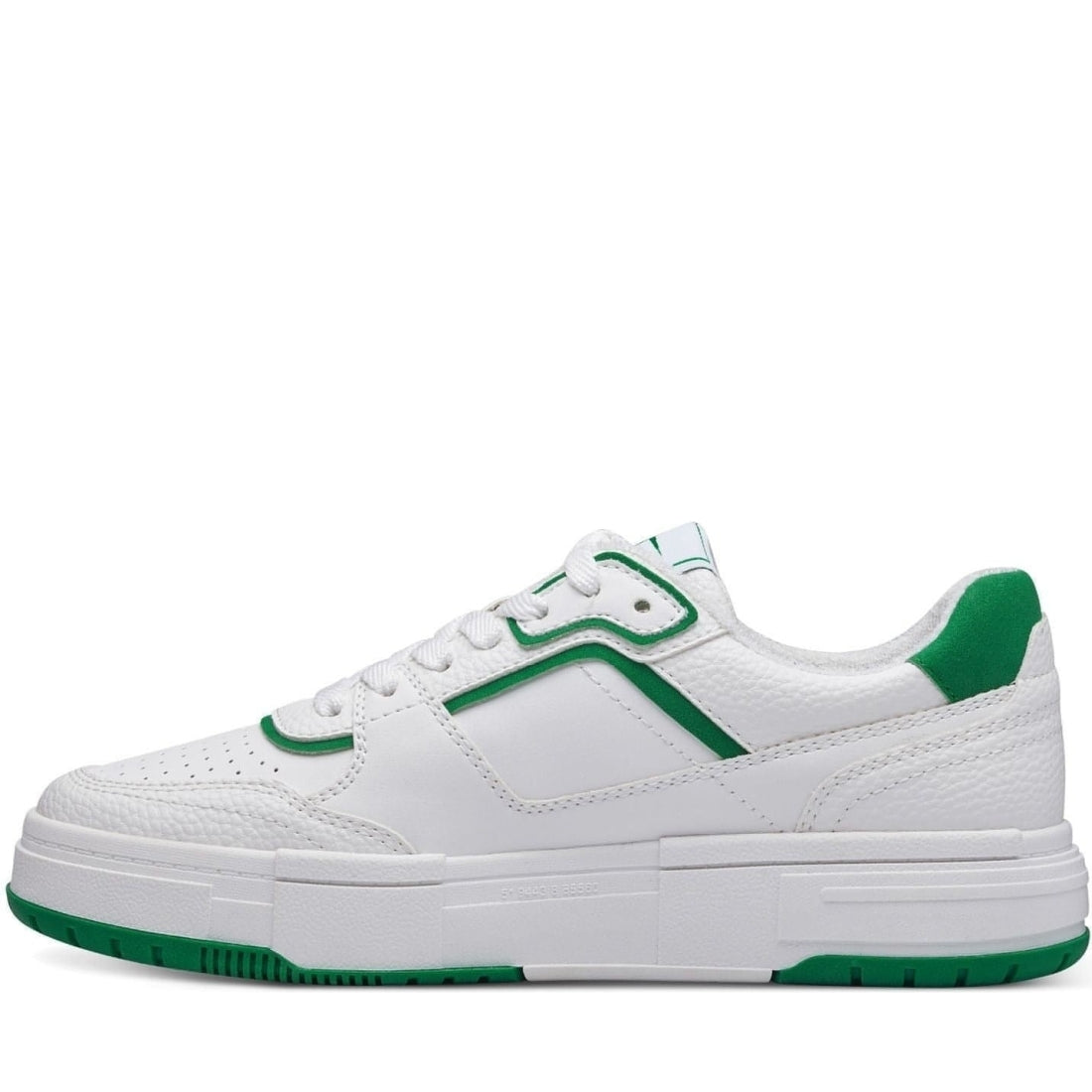 Tamaris womens white, green casual closed sport shoe | Vilbury London