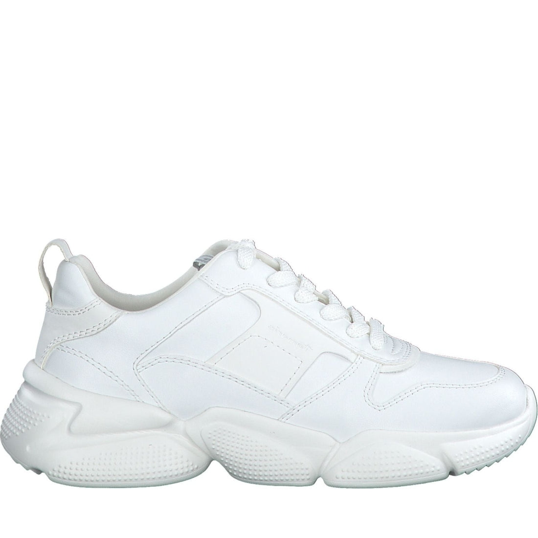 Tamaris womens white uni casual closed sport shoe | Vilbury London