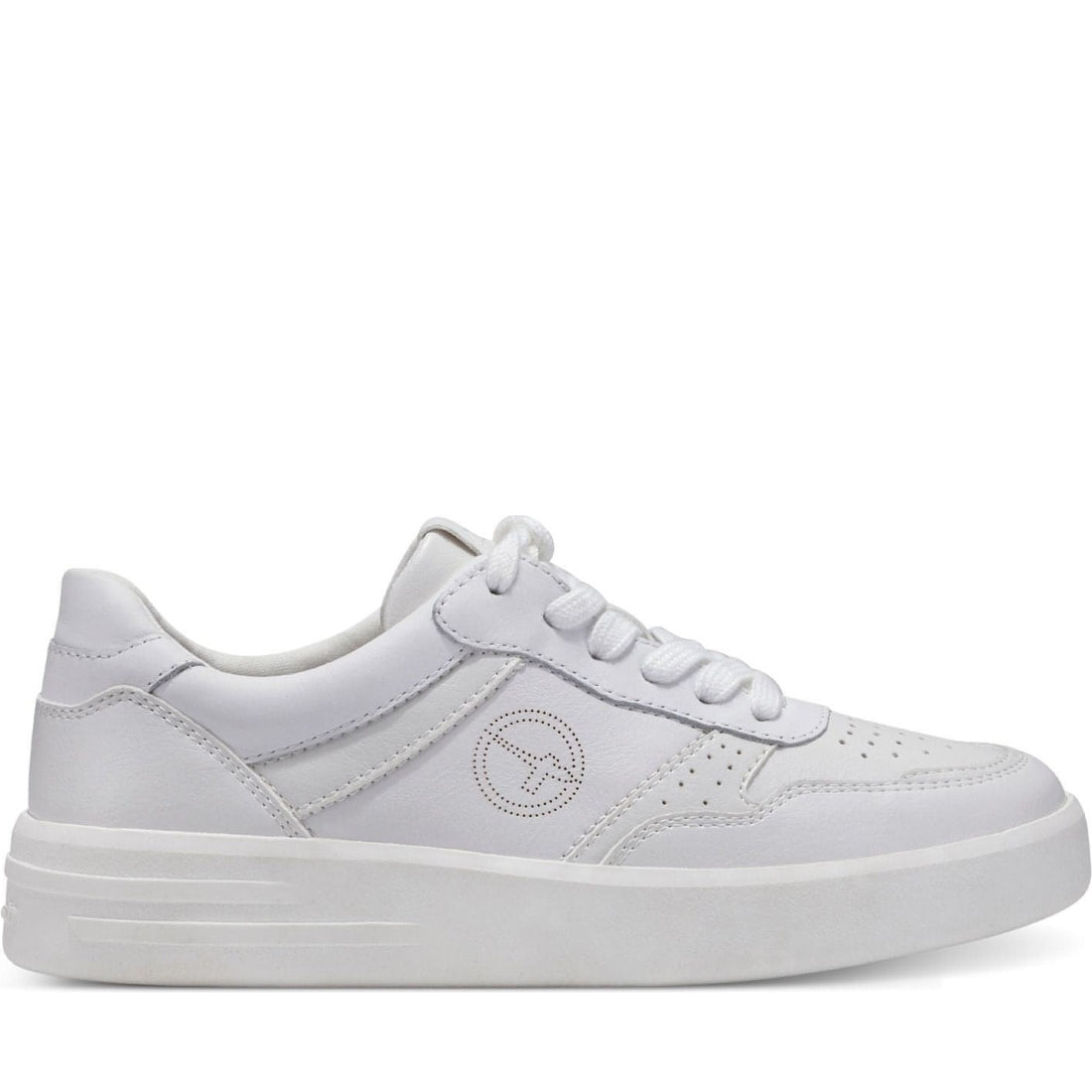 Tamaris womens white uni casual closed sport shoe | Vilbury London