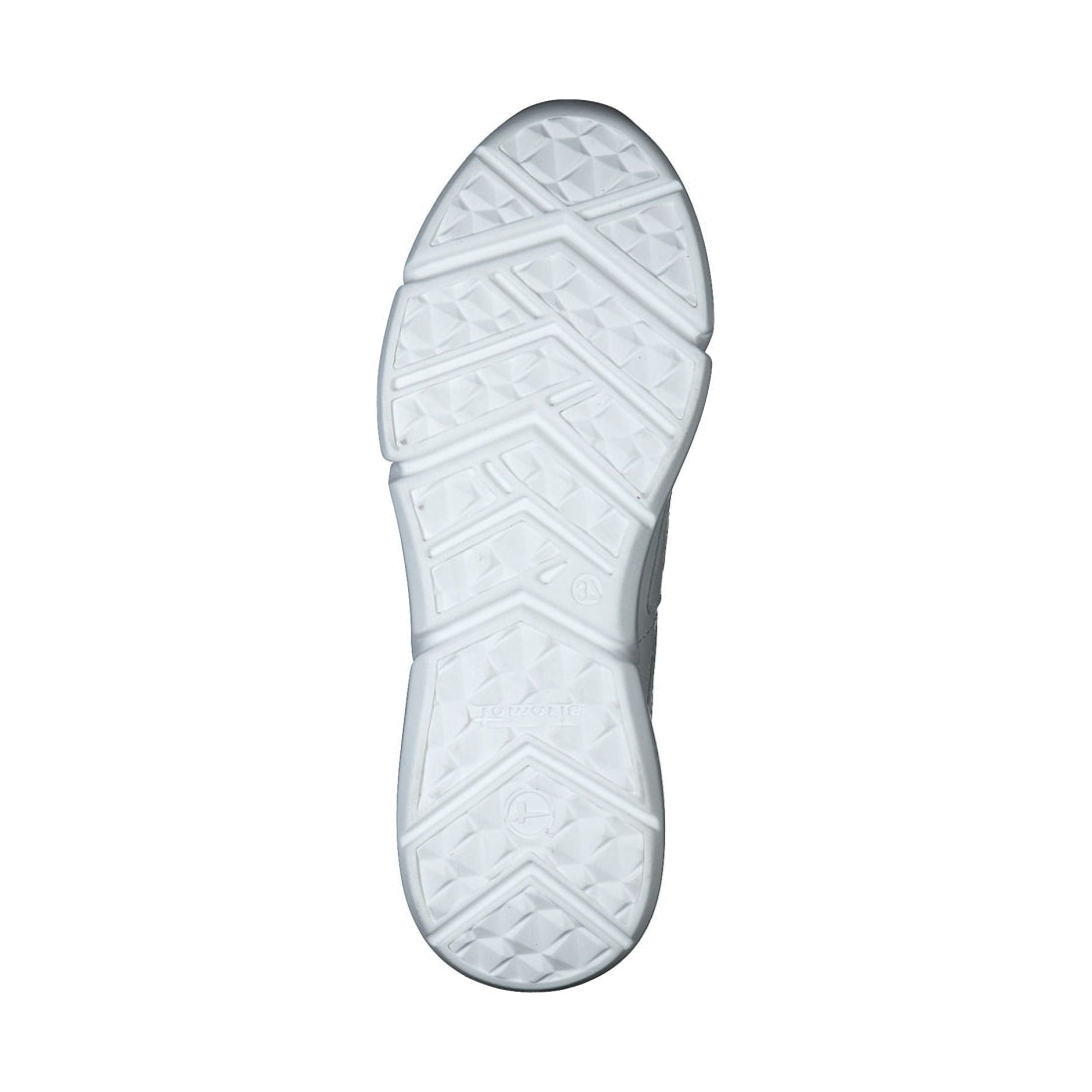Tamaris womens white leather casual closed sport shoe | Vilbury London