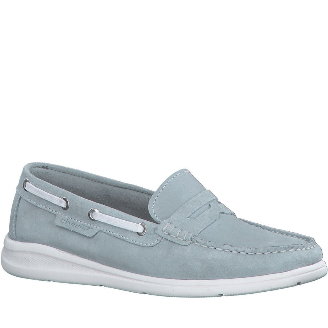 Tamaris womens soft blue casual closed loafers | Vilbury London