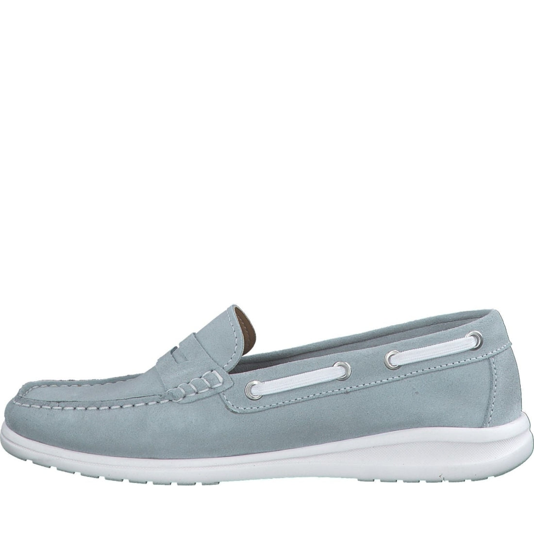 Tamaris womens soft blue casual closed loafers | Vilbury London