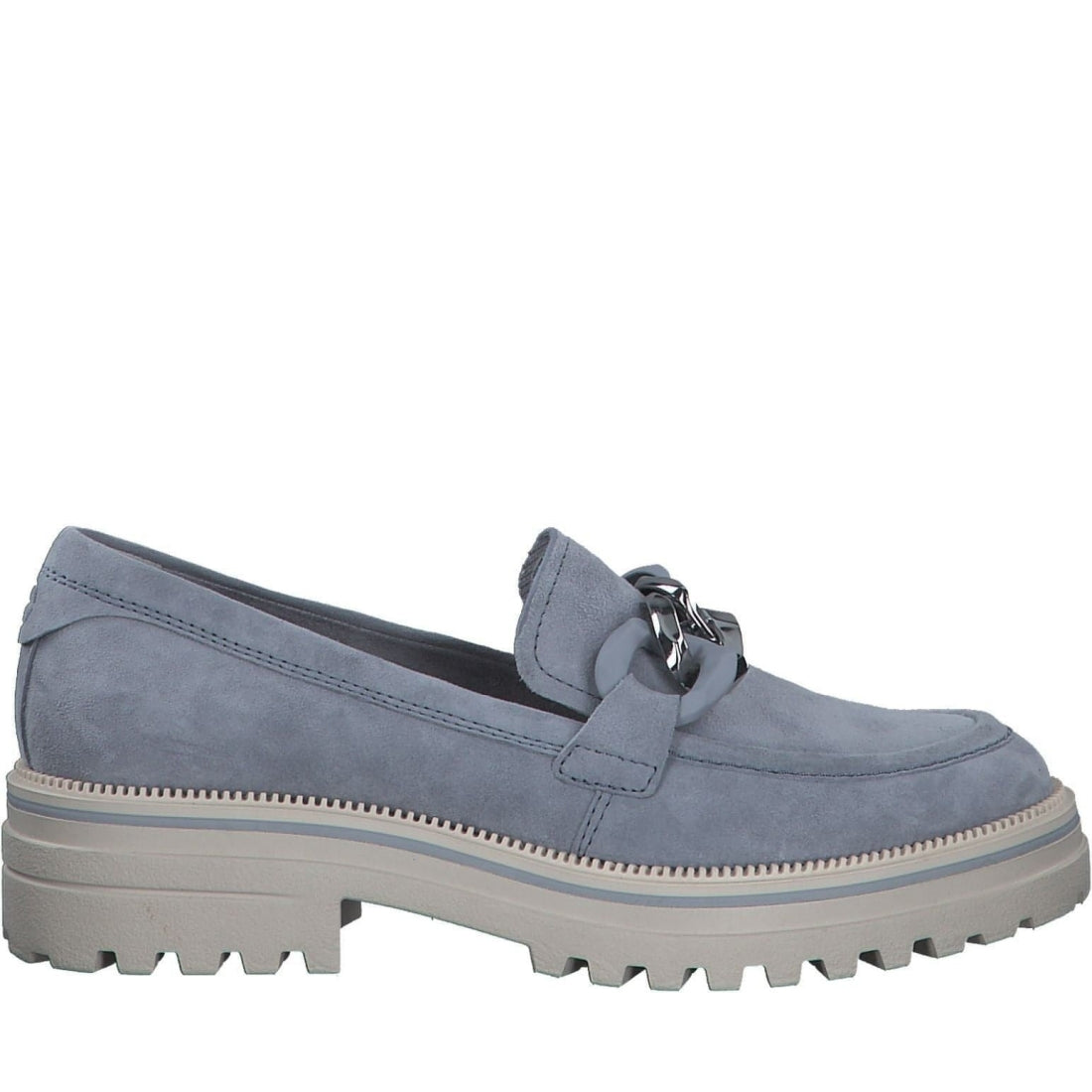 Tamaris womens light blue casual closed loafers | Vilbury London