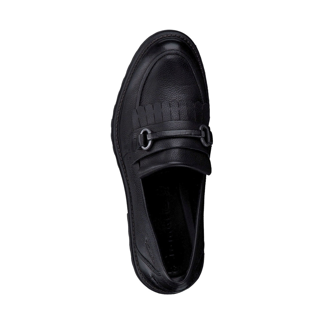 Tamaris womens black casual closed loafers | Vilbury London