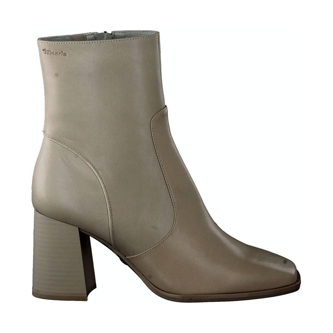 Tamaris womens beige elegant closed booties | Vilbury London