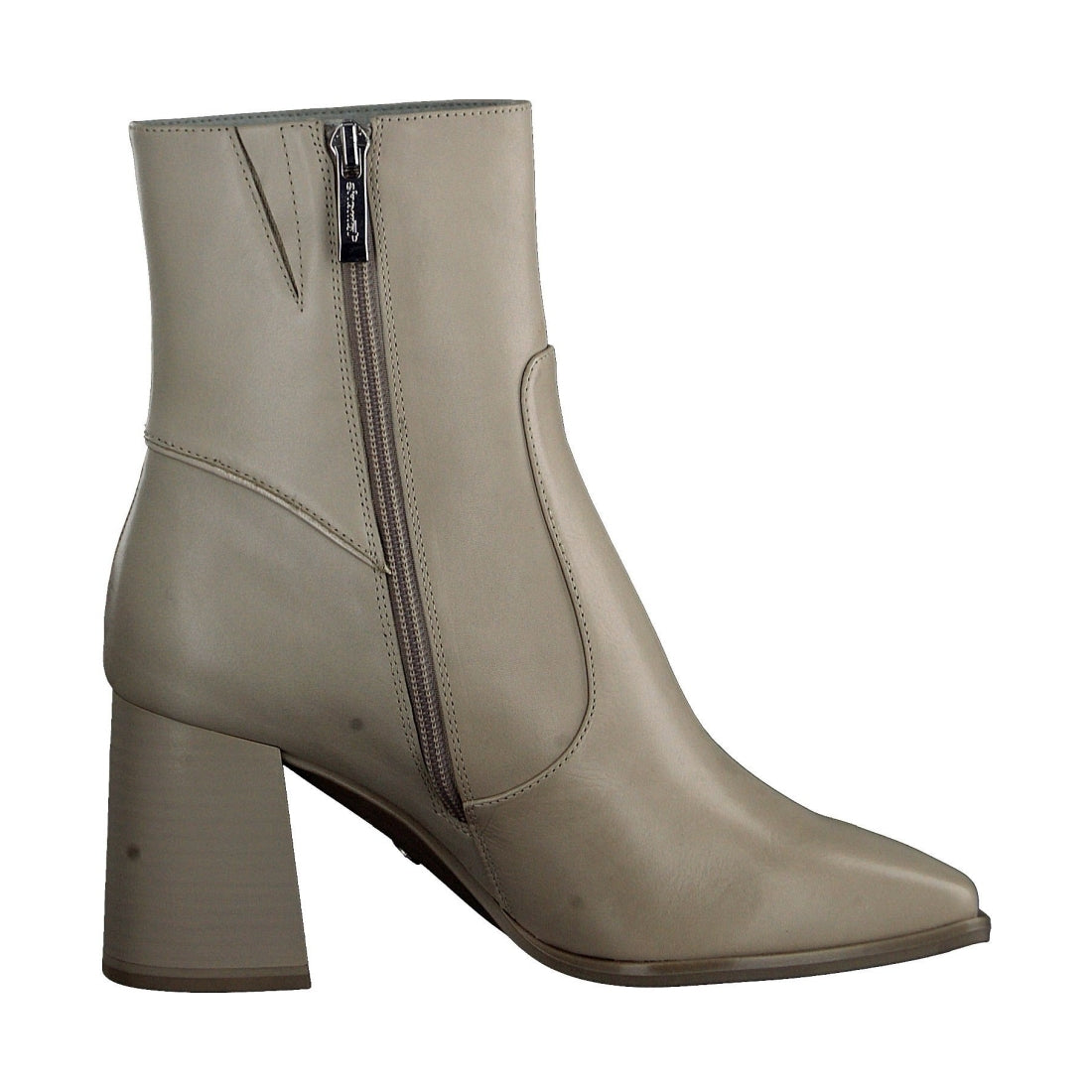 Tamaris womens beige elegant closed booties | Vilbury London