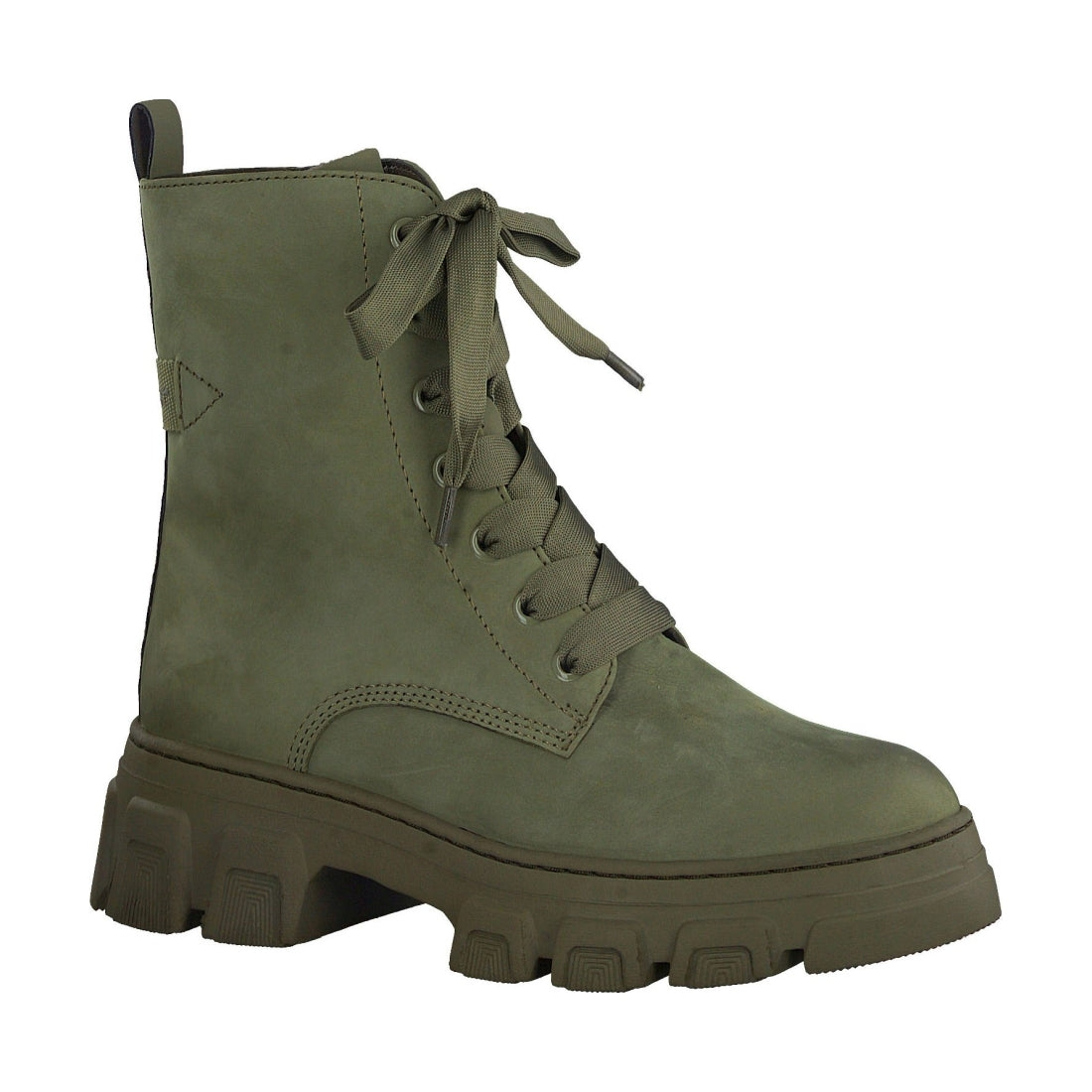 Tamaris womens green casual closed booties | Vilbury London