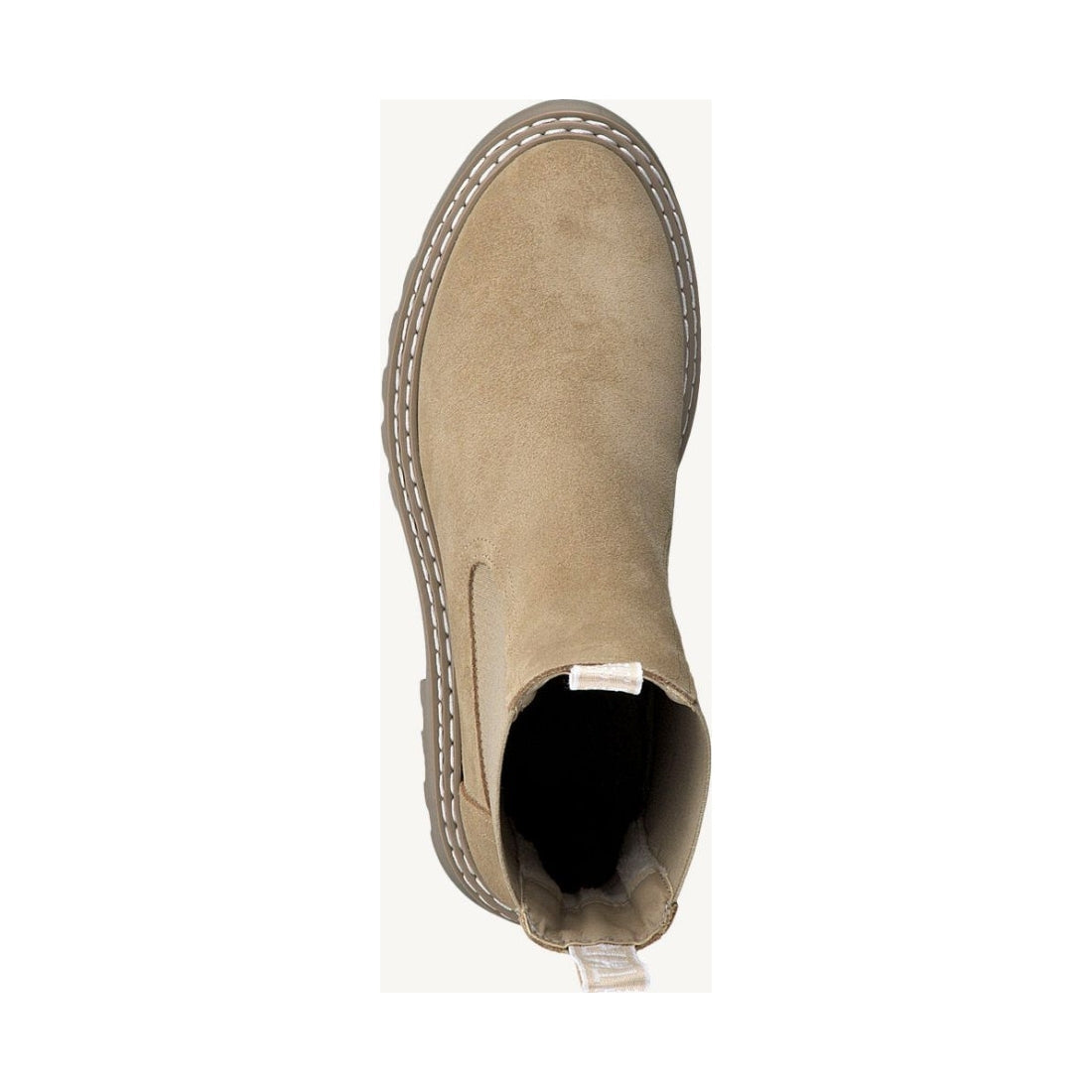 Tamaris womens beige casual closed booties | Vilbury London