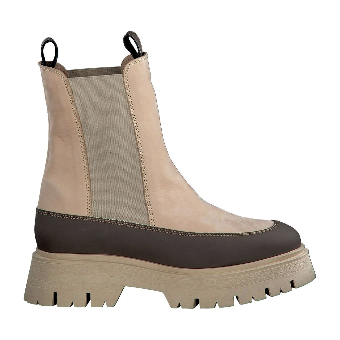 Tamaris womens beige casual closed booties | Vilbury London