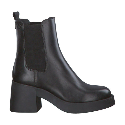 Tamaris womens black casual closed booties | Vilbury London