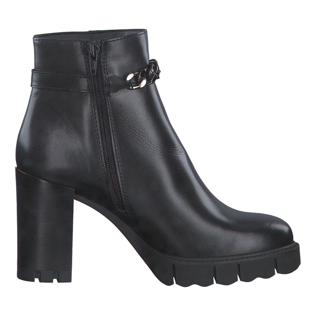 Tamaris womens black casual closed booties | Vilbury London