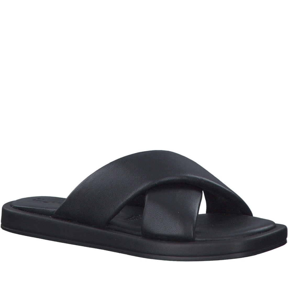 Tamaris womens black casual open slippers | Vilbury London