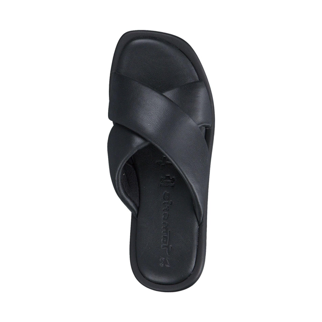 Tamaris womens black casual open slippers | Vilbury London