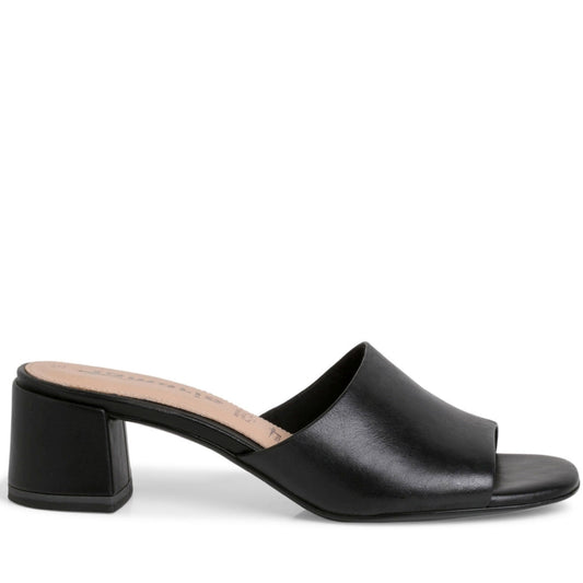 Tamaris Womens black casual open slippers | Vilbury London
