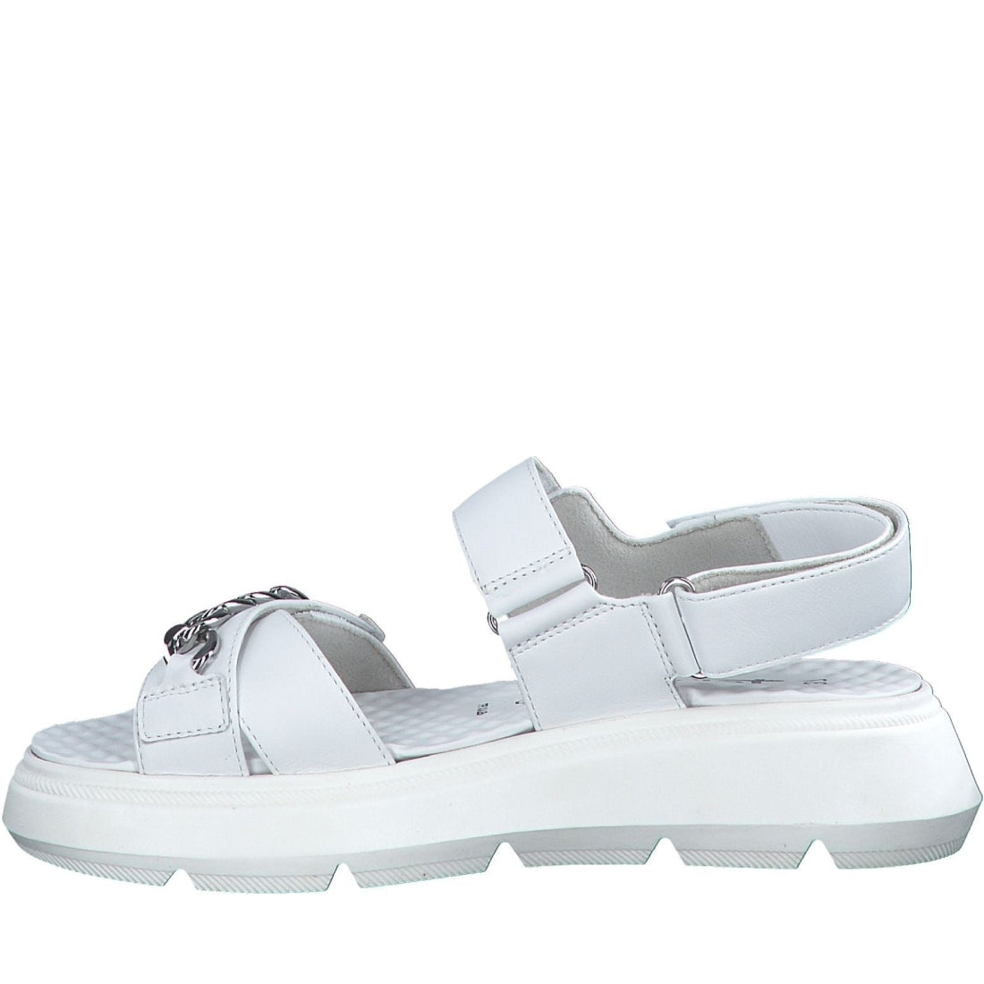 Tamaris womens white elegant open sandals | Vilbury London