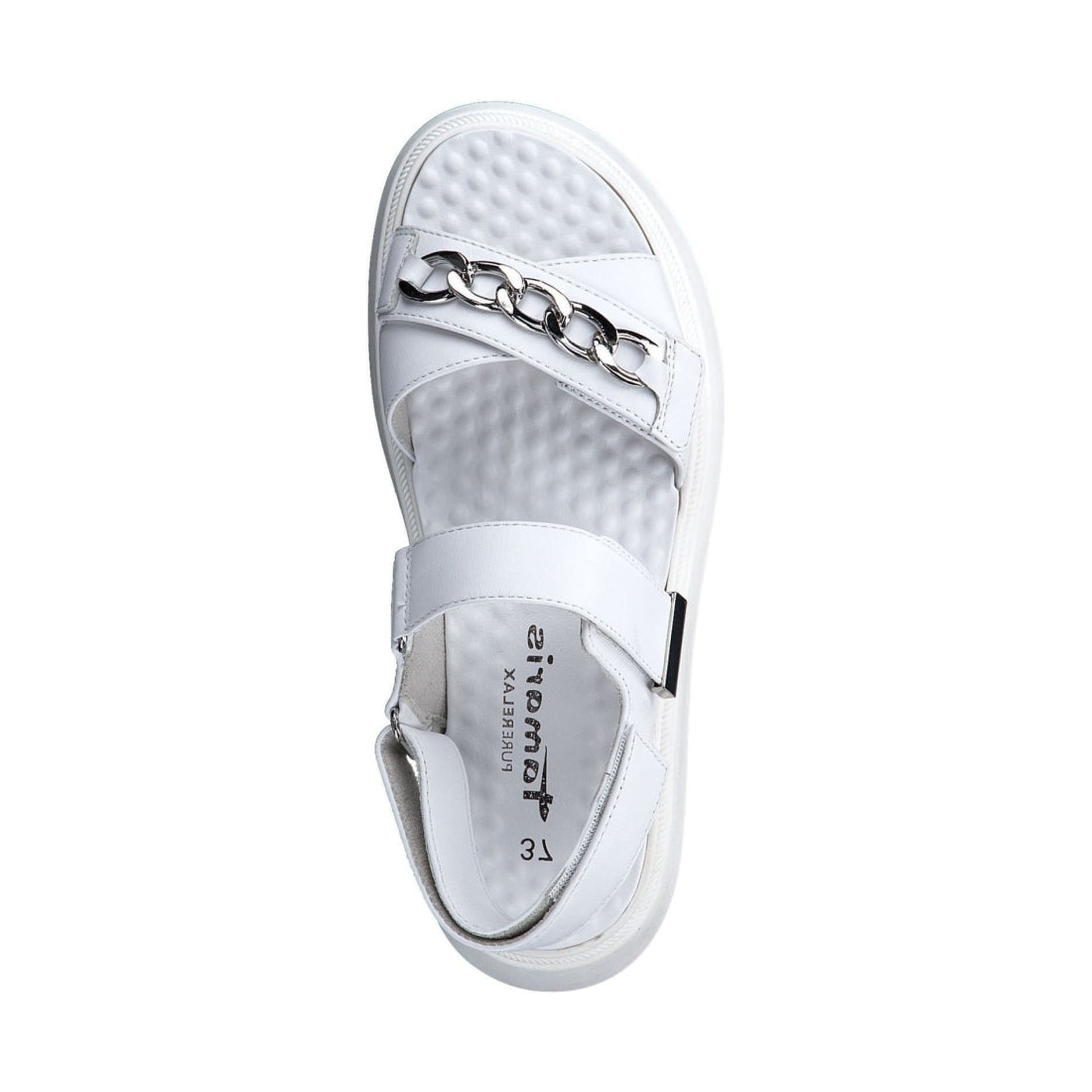 Tamaris womens white elegant open sandals | Vilbury London