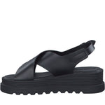 Tamaris womens black casual open sandals | Vilbury London