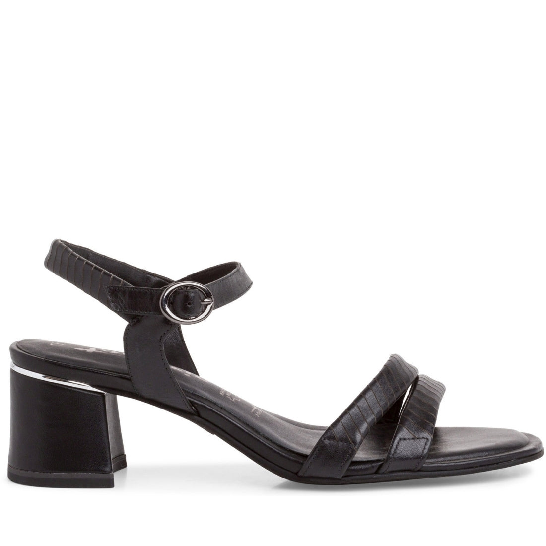 Tamaris Womens black elegant open sandals | Vilbury London