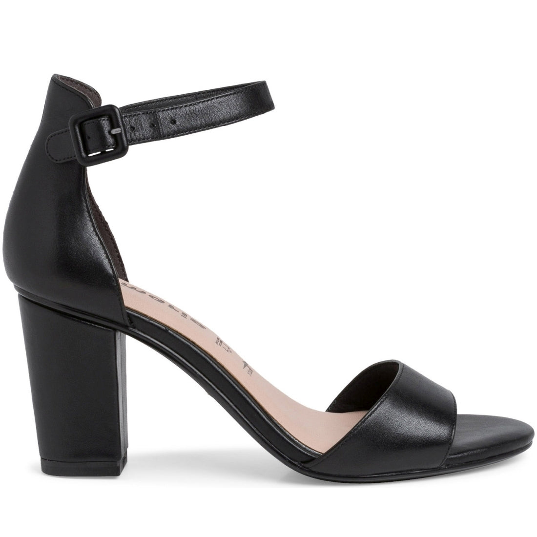 Tamaris Womens black elegant open sandals | Vilbury London