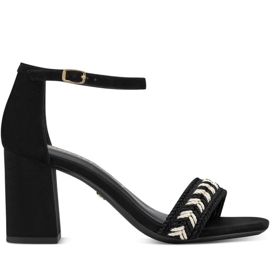 Tamaris womens black elegant open sandals | Vilbury London