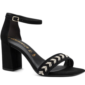 Tamaris womens black elegant open sandals | Vilbury London