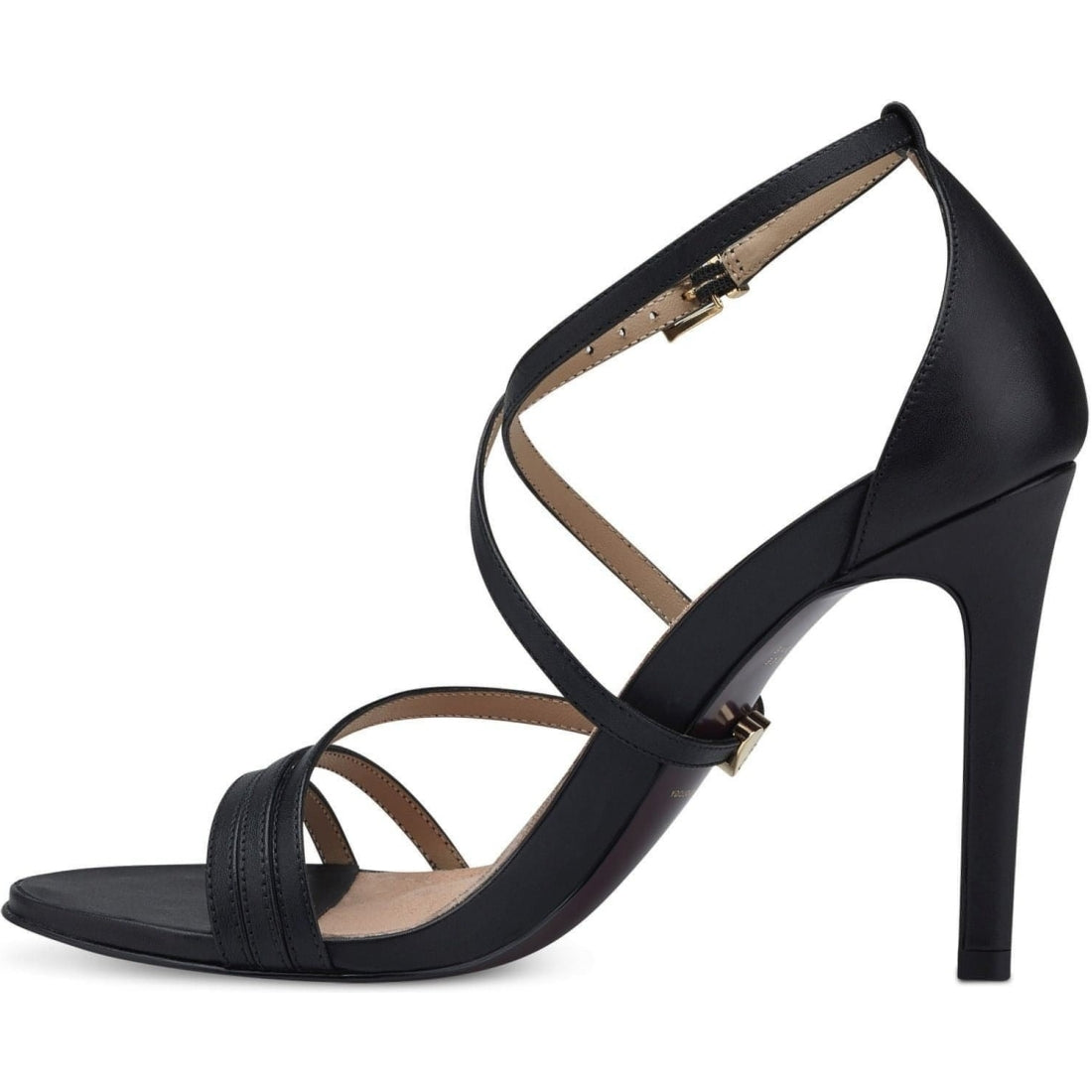 Tamaris womens black elegant open pumps | Vilbury London