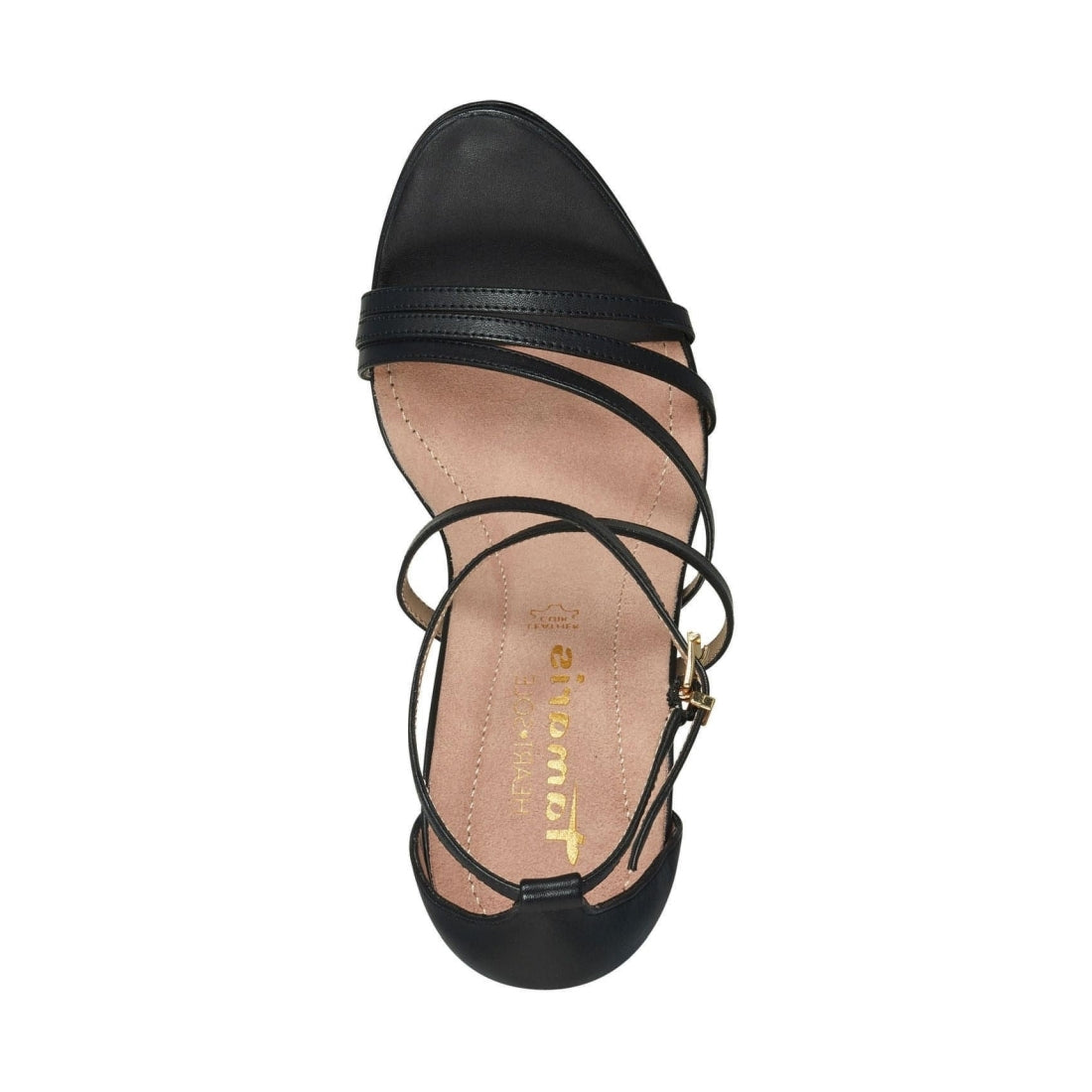 Tamaris womens black elegant open pumps | Vilbury London